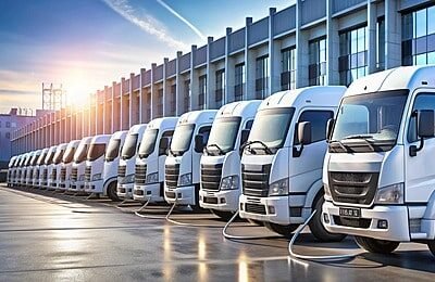 pngtree-fleet-of-white-delivery-trucks-parked-in-front-of-a-modern-image_16153605-min